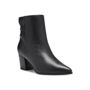 Sole Society Maeryn Bootie Heeled Ankle Boots Black Leather Pointed Toe 7.5 Shoe